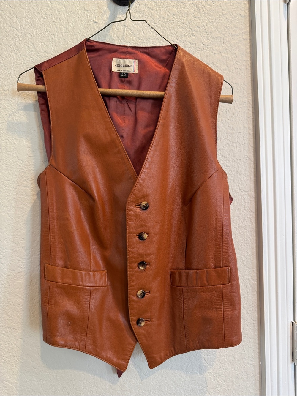 Women's Leather Vest - Rust Brown